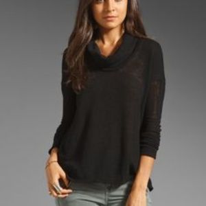 🎉HP🎉 NWOT James Perse Black Mesh Funnel Neck Top